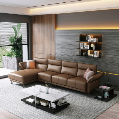 Modern living landscape corner sofa couch upholstery leather seat corner suite
