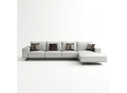 Modern living landscape corner sofa couch upholstery leather seat corner decor set