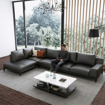 Designer leather sofa corner sofa upholstery corner couch seating corner L shape decor suite