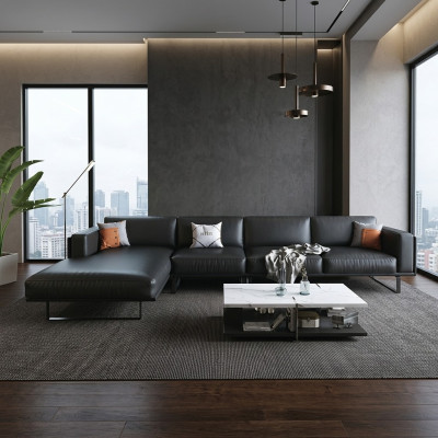 Corner sofa upholstered suite decorative living landscape L-shaped designer sofa couch
