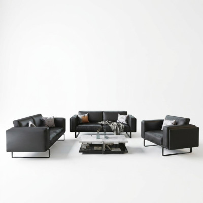 Luxury Office Furniture Sofa Leather Couch Set 3+2+1 + Coffee Table 4-piece
