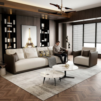 Complete set sofa suite 4+1 seat couch table design living landscape