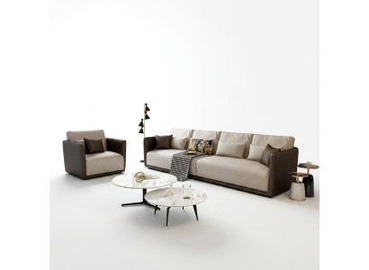 Complete set sofa suite 4+1 seat couch table design living landscape