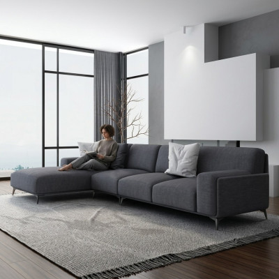 Living landscape corner sofa L-shaped couch seat upholstery set modern suite