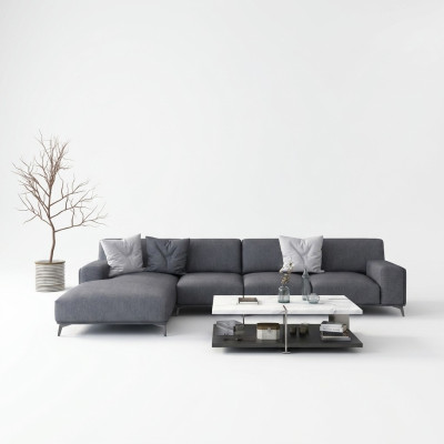 Living landscape L-shaped corner sofa leather couch design upholstery suite sofa