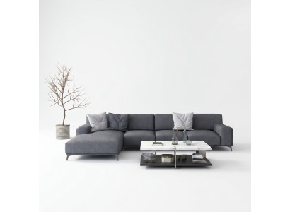 Living landscape L-shaped corner sofa leather couch design upholstery suite sofa