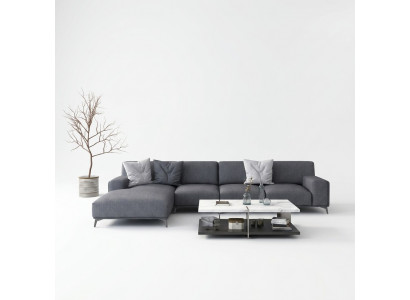 Living landscape L-shaped corner sofa leather couch design upholstery suite sofa