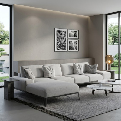 Italian upholstered seating corner leather couch modern suite living landscape