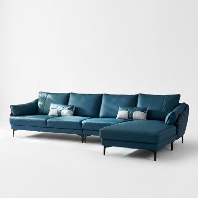 Italian padded seat leather corner suite couch modern living landscape
