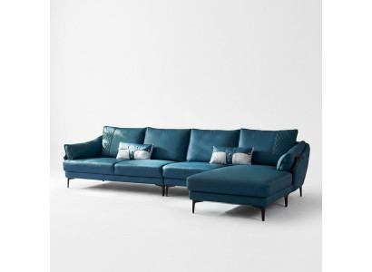 Italian padded seat leather corner suite couch modern living landscape
