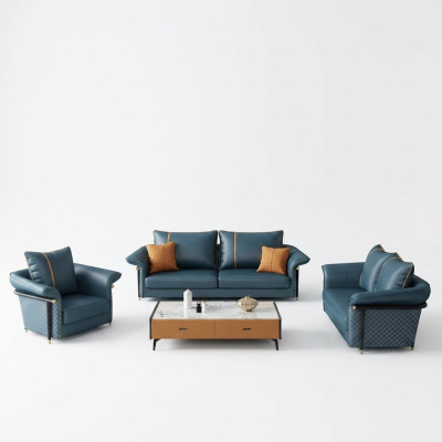 Leather Upholstery Complete Set Sofa Set 321 Seater Design Living Landscape
