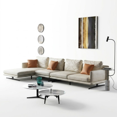 Living area corner sofa L-shape armchair decor set suite modern sofa leather