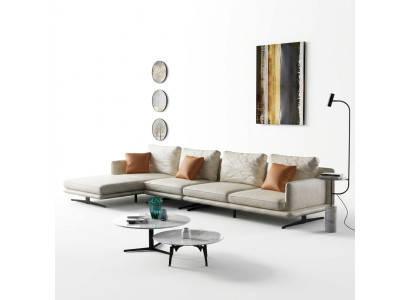 Living area corner sofa L-shape armchair decor set suite modern sofa leather