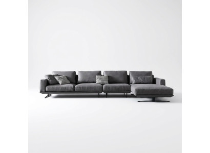 Designer leather sofa, corner sofa, upholstered corner couch, decorative seating corner L-shaped suite