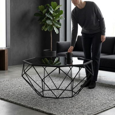 Italian style furniture stainless steel coffee table sofa glass tables ordering table