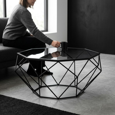 Design coffee table with side table 2-piece set stainless steel table sofa tables