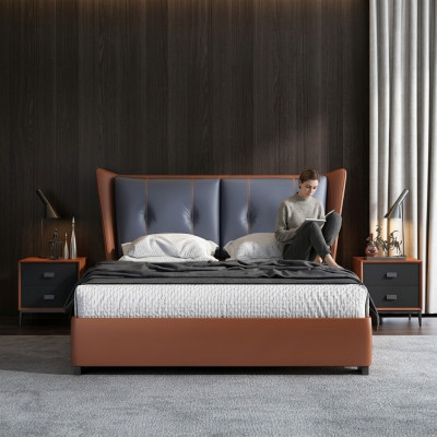 Italian bedroom beds style furniture designer bed + 2 nightstands