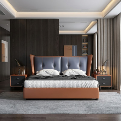 Italian bedroom beds style furniture designer bed + 2 nightstands