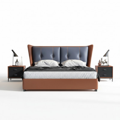 Italian bedroom beds style furniture designer bed + 2 nightstands
