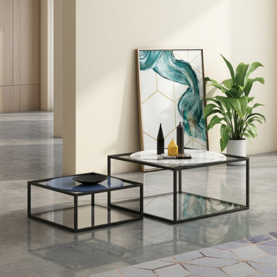 Double Set 2x Coffee Table Side Table Coffee Table Design Living Room Table