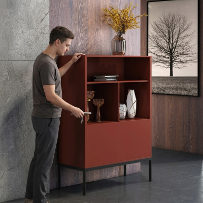 Italian dresser style furniture high designer cabinet cabinets orange