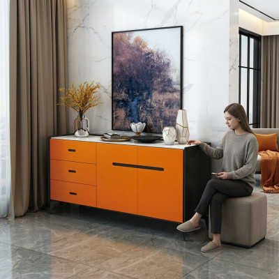 Italian style furniture tall chest designer cabinet cabinets orange