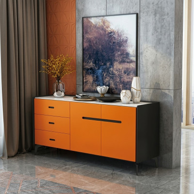 Italian style furniture tall chest designer cabinet cabinets orange