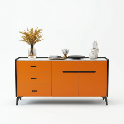 Italian style furniture tall chest designer cabinet cabinets orange