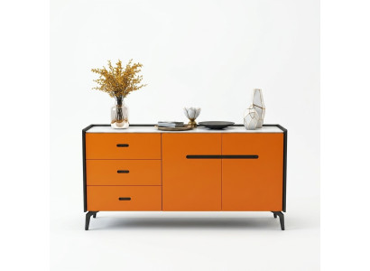 Italian style furniture tall chest designer cabinet cabinets orange