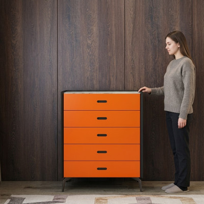 Italian style furniture high dresser cabinet designer cabinets orange