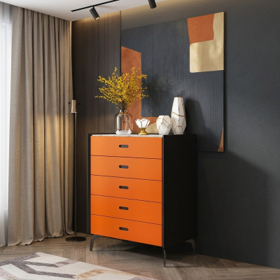 Italian style furniture high dresser cabinet designer cabinets orange