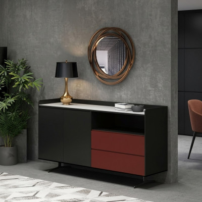 Italian designer dresser style furniture tall cabinet cabinets orange