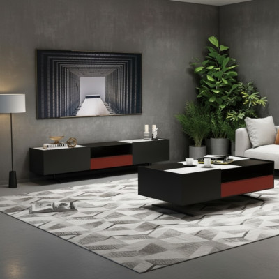 Italian designer furniture 3-piece set chest of drawers + coffee table + TV unit