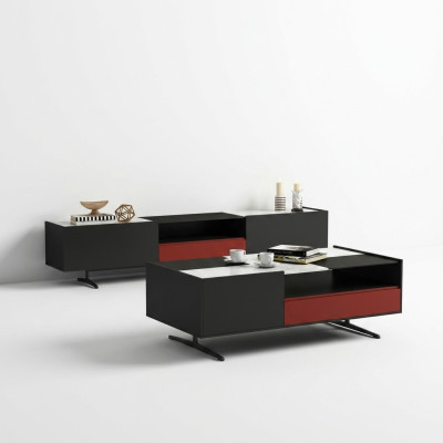 Italian designer furniture 3-piece set chest of drawers + coffee table + TV unit