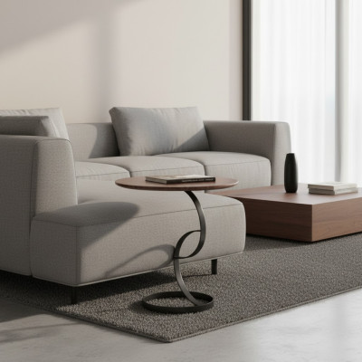 Side table round table coffee table sofa metal decor living room round