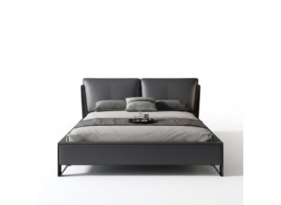Decorative bed, upholstery design, luxury double hotel beds, sleep, room, leather