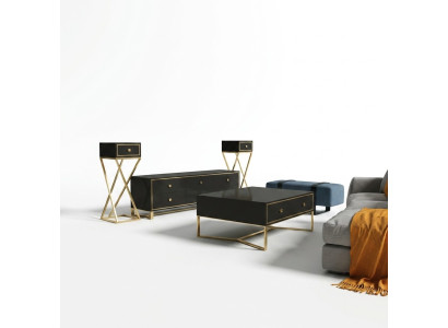 Italian designer furniture 2-piece set: sideboard + coffee table high gloss
