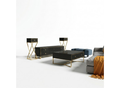 Italian designer furniture 2-piece set: sideboard + coffee table high gloss