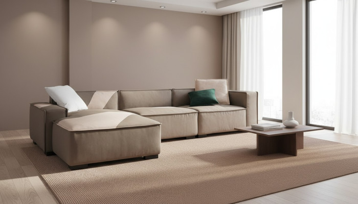 Sectional sofa living landscape couch L-shaped upholstered couches leather design Italy