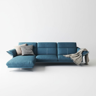Fabric L-shaped couch living landscape corner sofa set modern design blue sofa new