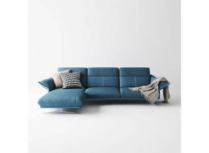 Fabric L-shaped couch living landscape corner sofa set modern design blue sofa new