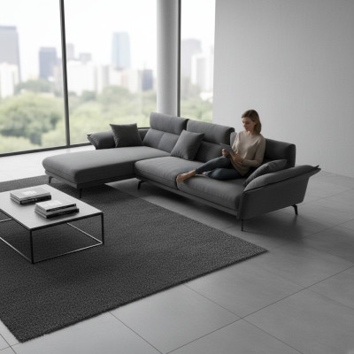 Sofa fabric L-shape couch living landscape corner sofa set modern design couches