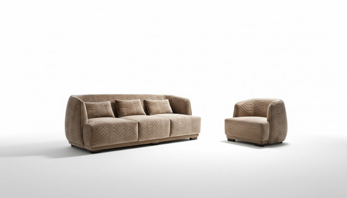 Designer sofa set 3+1 seater couch upholstered set Italian furniture