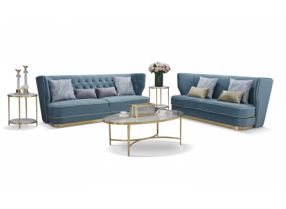 Design luxury couch 3-seater upholstered sofa - Italian style living room furniture.