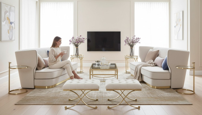 Sofa 2 Seater Luxury Designer Couch New Sofa Luxury Upholstery Sofas Two-Seater New