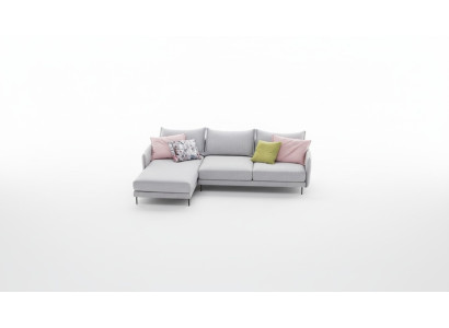 L-shaped sectional fabric couch upholstered seat sofa textile corner Italian design new