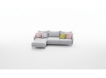 L-shaped sectional fabric couch upholstered seat sofa textile corner Italian design new