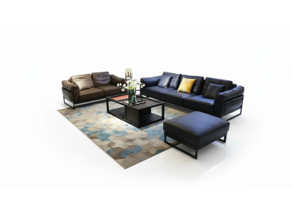 Exclusive sofa set 3+2 seater leather ottoman upholstery living room set