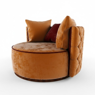Round Armchair Chesterfield Club Round Sofa Couch Round Relax Chairs Upholstered Chair