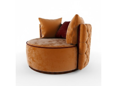 Round Armchair Chesterfield Club Round Sofa Couch Round Relax Chairs Upholstered Chair